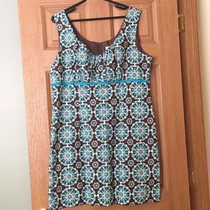 Brown and blue dress